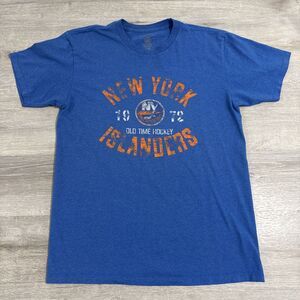 New York Islanders Hockey Shirt Old Time Hockey Men's Blue Tee Medium 1972